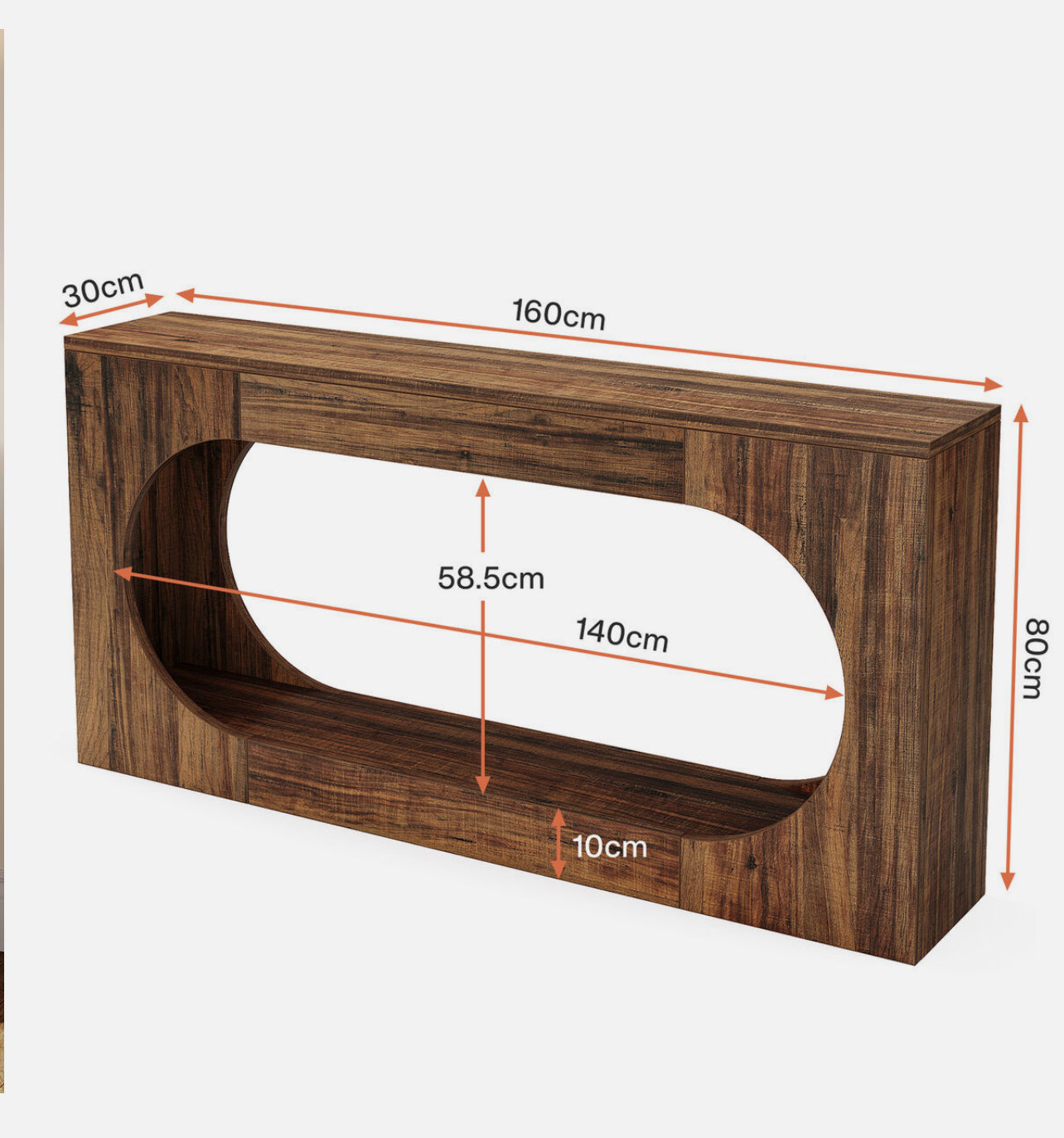 Rustic-Brown Wood Console Table
