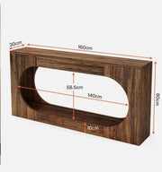 Rustic-Brown Wood Console Table