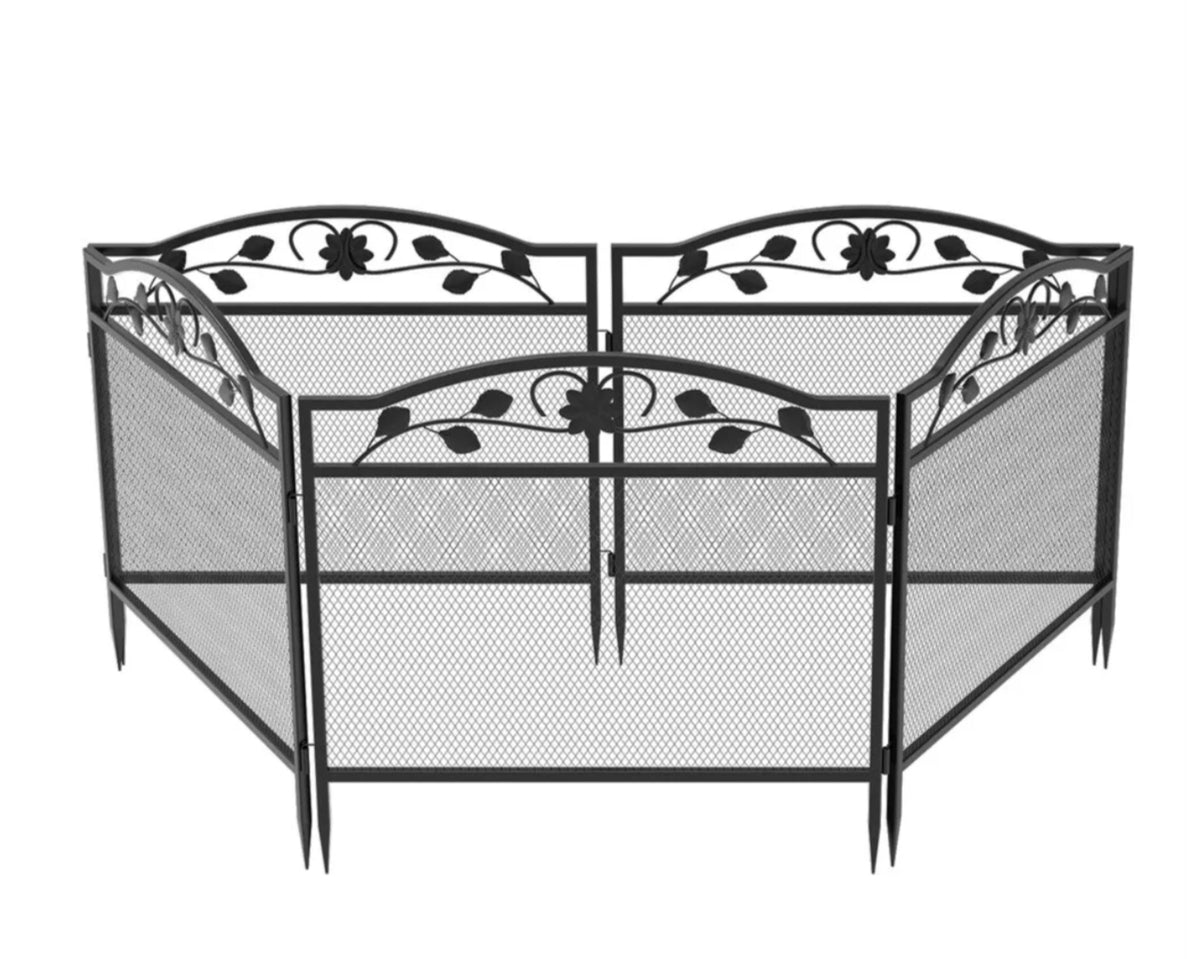 5-Panel Expandable Metal Garden Fence & Pet Barrier