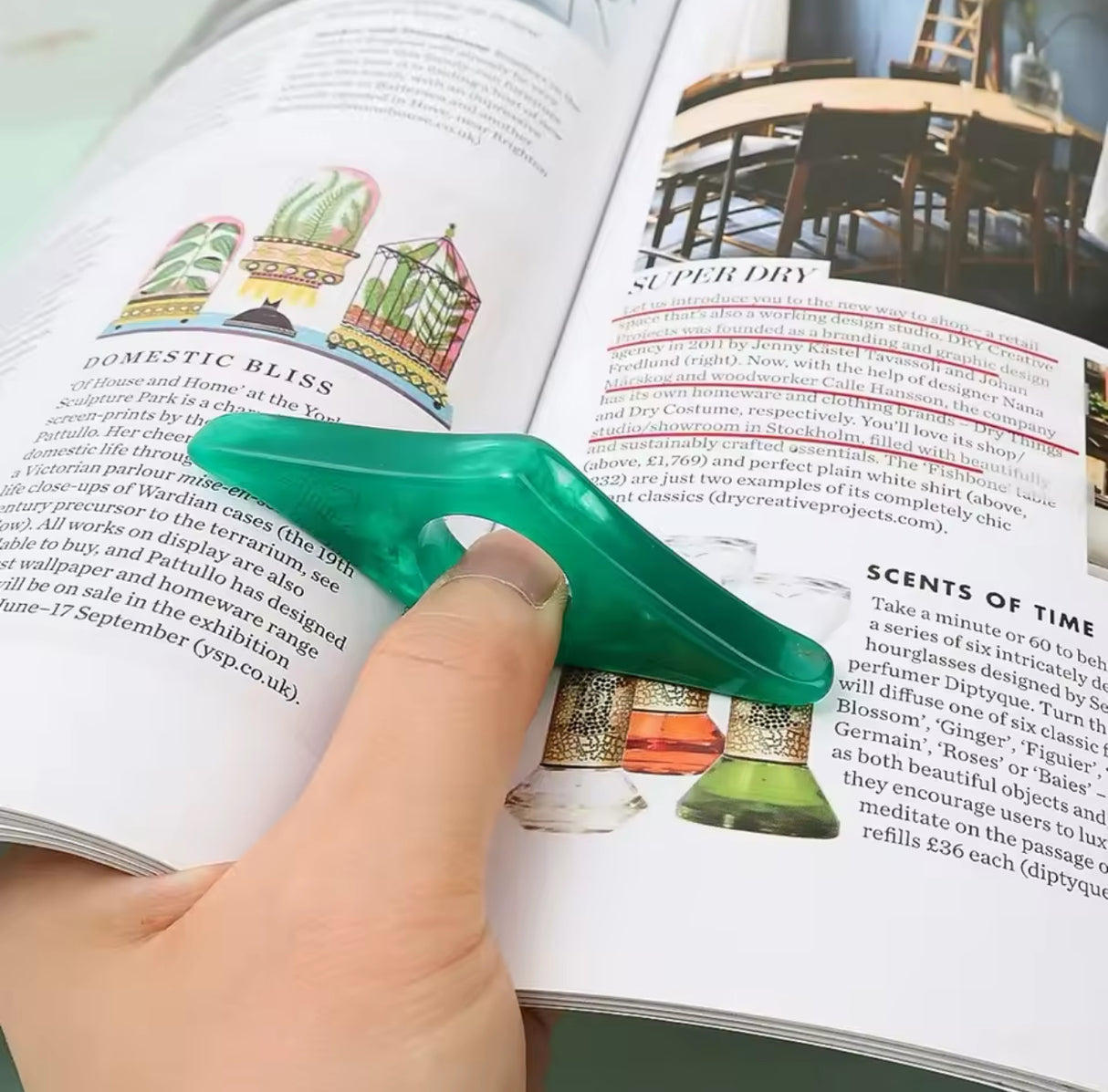 Geometric Acrylic Thumb Book Support Creative Reading Auxiliary Bookmarks Page Holder School Student Supplies Stationery Gifts