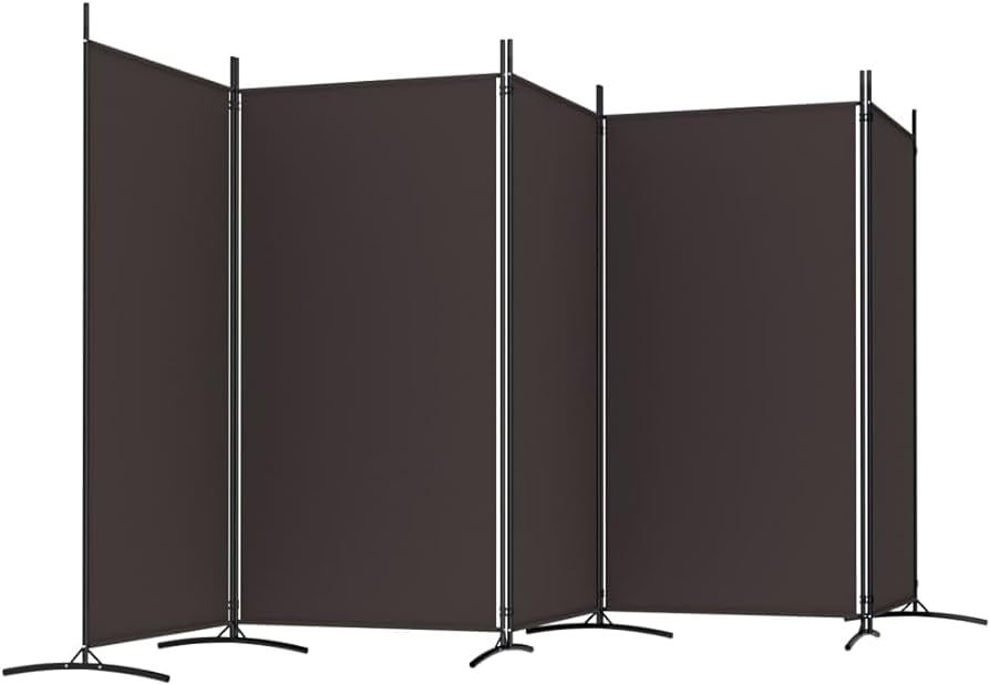 5-Panel Fabric Room Divider with Iron Frame – 4 Colours