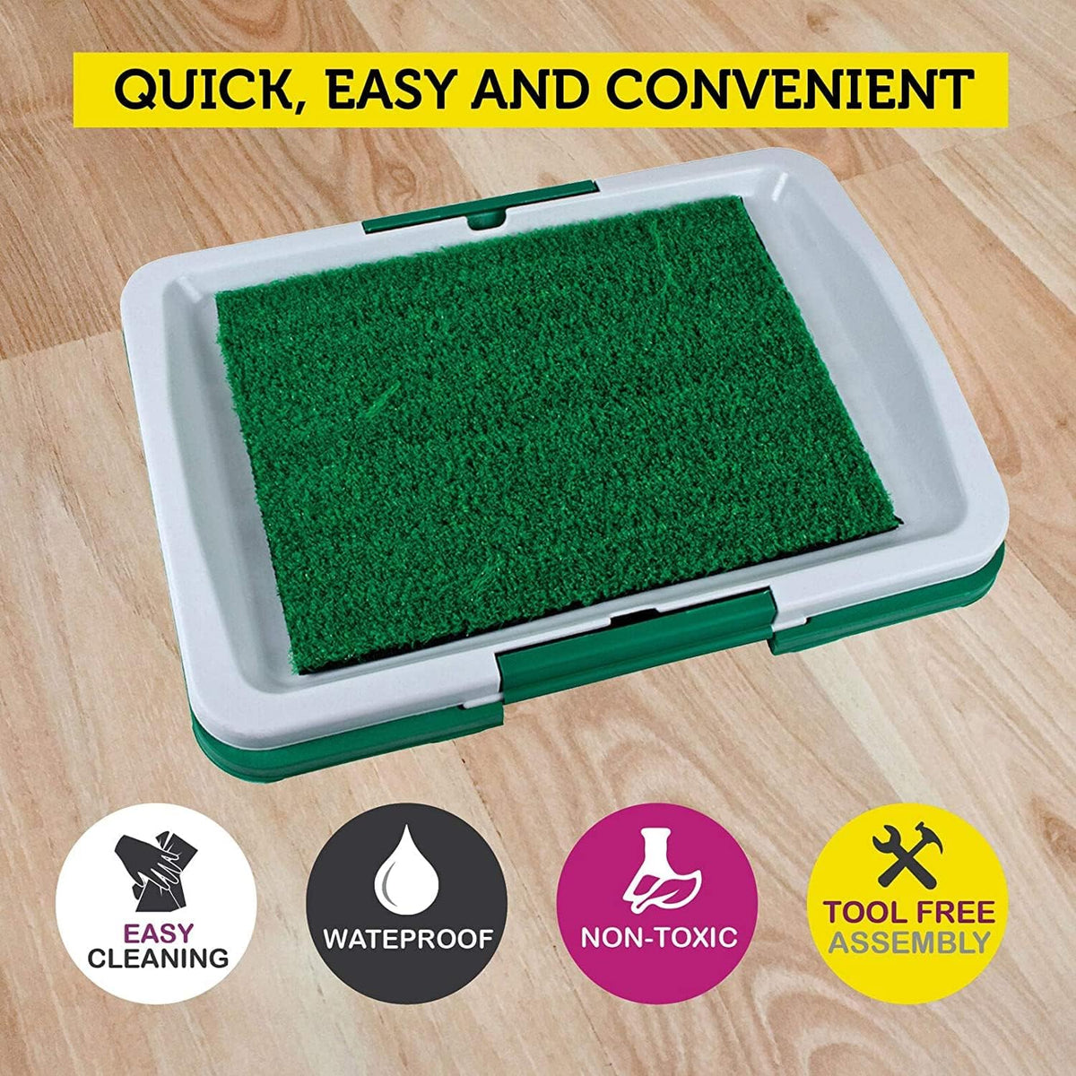 3-Layer Indoor Puppy Toilet Tray with Drainage Mat – 45 × 33 cm