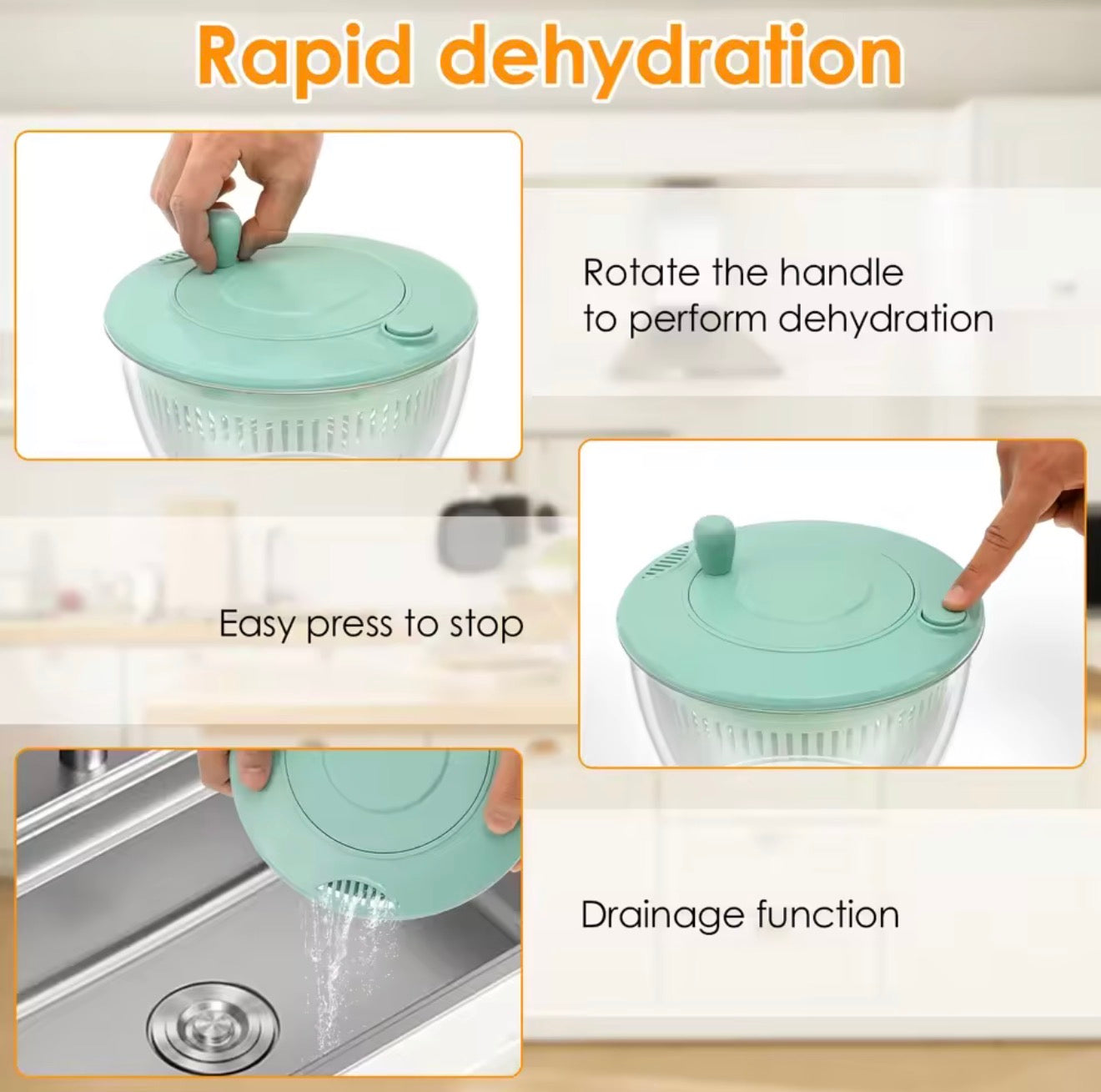 6-in-1 Salad Spinner, Vegetable Washer & Slicer Set