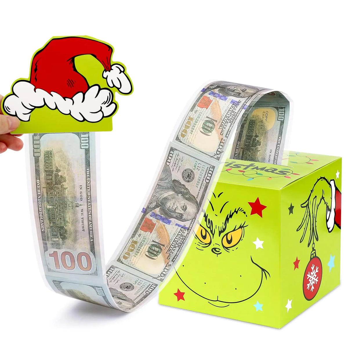 Christmas Pull-Out Cash Gift Box with 100 Sleeves