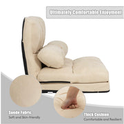 6-Position Foldable Floor Sofa with 2 Pillows