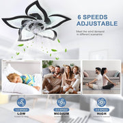 62.5 cm Low-Profile Ceiling Fan Light with Remote & App