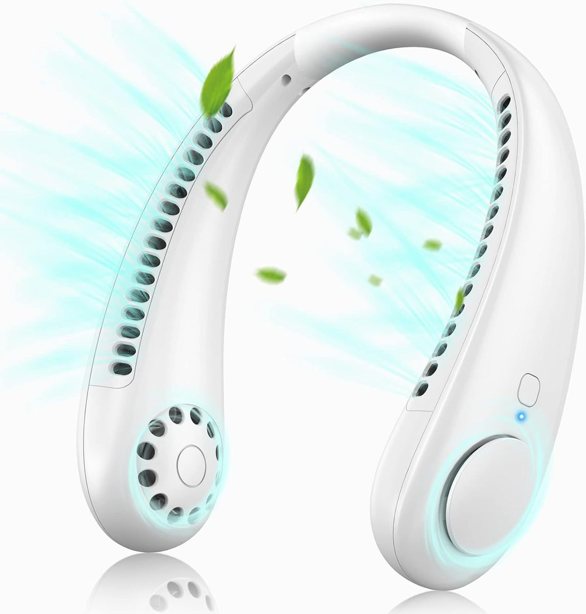 Neck Fan, Portable Hanging Neck Fan, Bladeless Mini Neck Fan with 360° Airflow, 3-Speed Hands-Free Personal Fan Rechargeable Wearable Fan Cooling Quiet for Home Office Travel Sports Outdoor