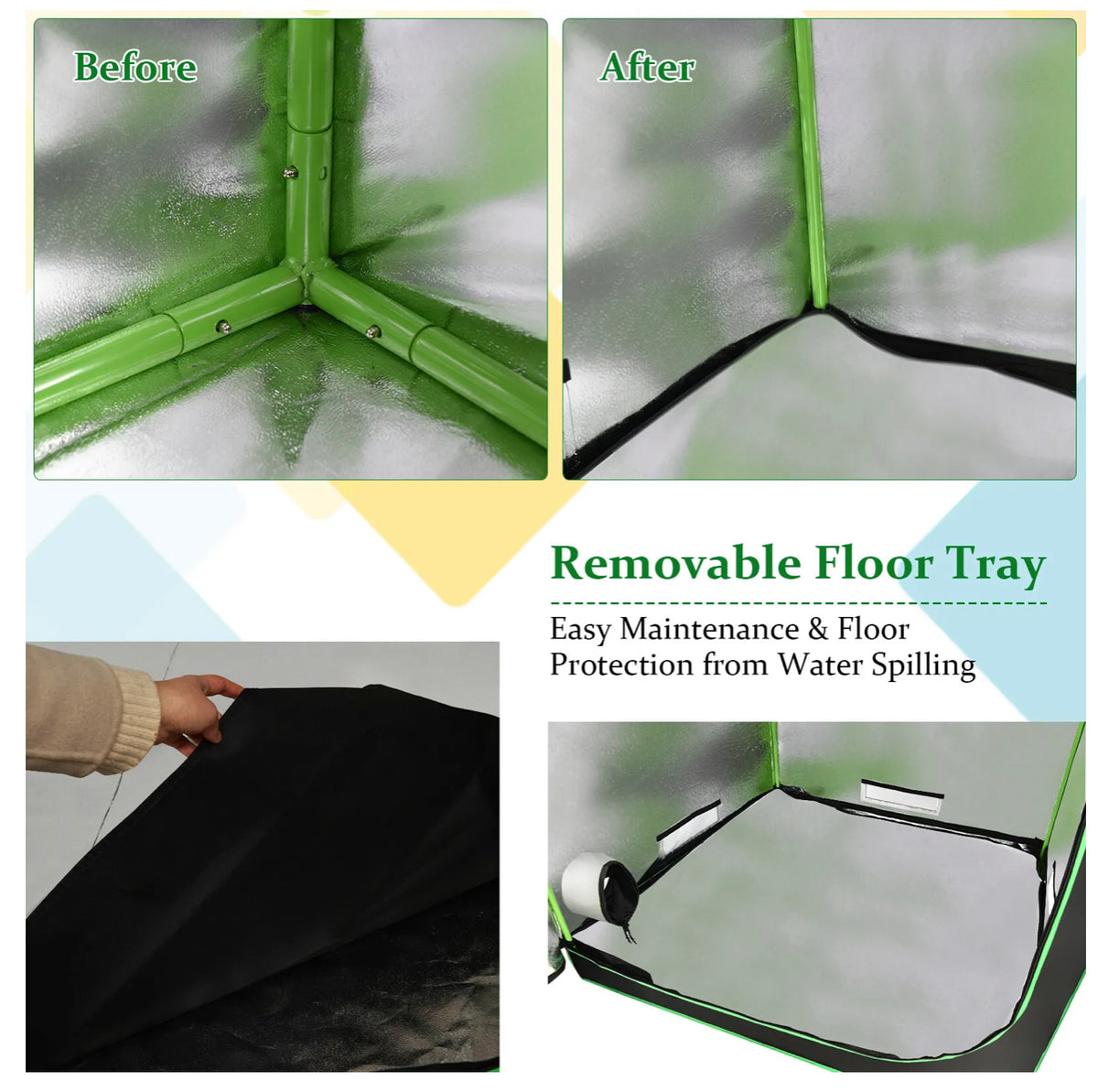 600D Oxford Reflective Grow Tent with Observation Window
