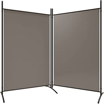 2-Panel Room Divider Living Room Bedroom Partition Privacy Protection Screen Room Separator Folding Dressing Wall Black Fabric