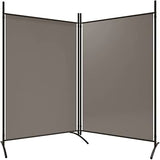 2-Panel Room Divider Living Room Bedroom Partition Privacy Protection Screen Room Separator Folding Dressing Wall Black Fabric