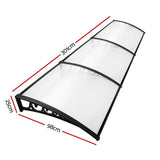 Window Door Awning 1mx3m Transparent