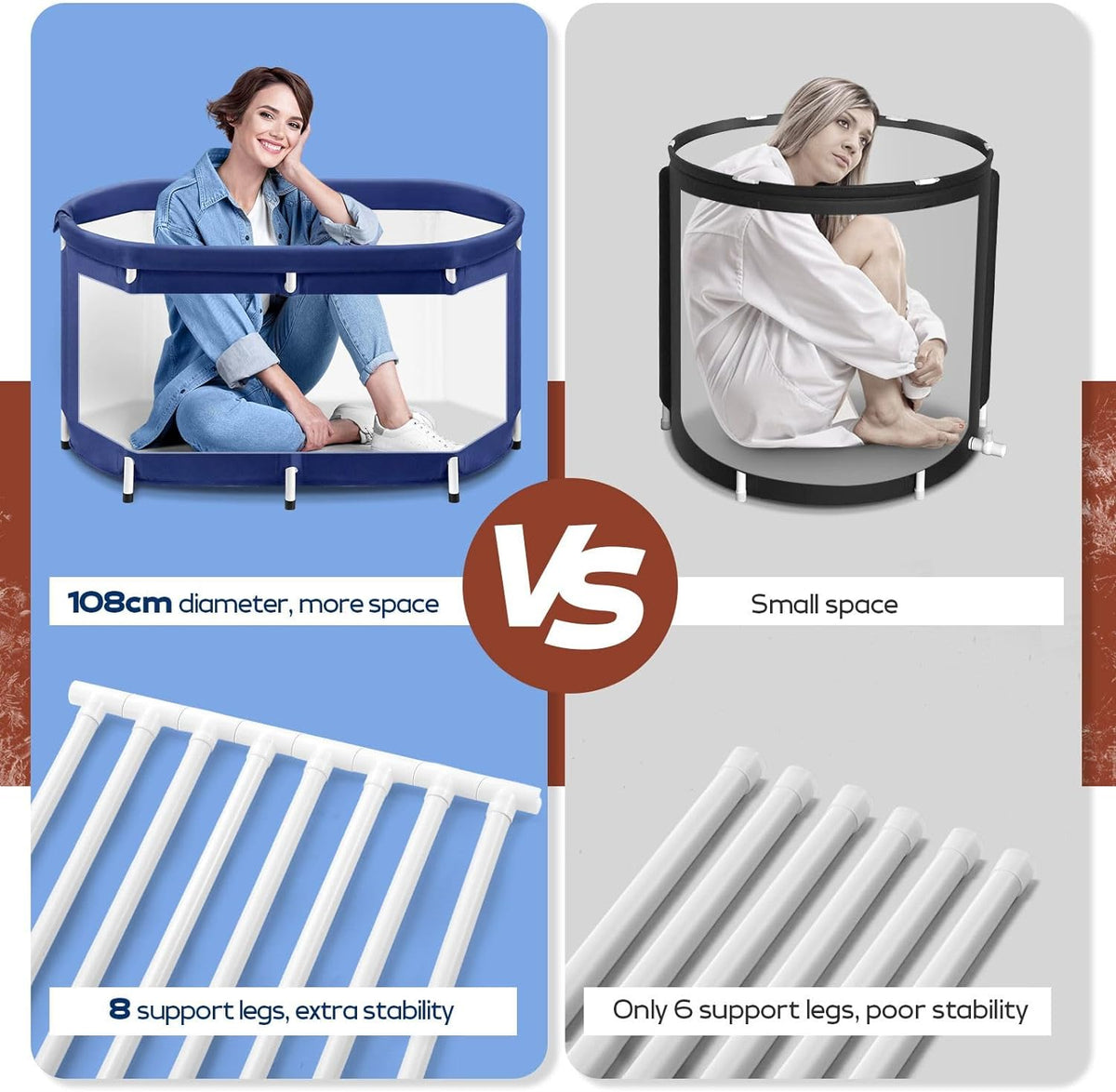 300 L Foldable Adult Soaking & Cold-Water Tub