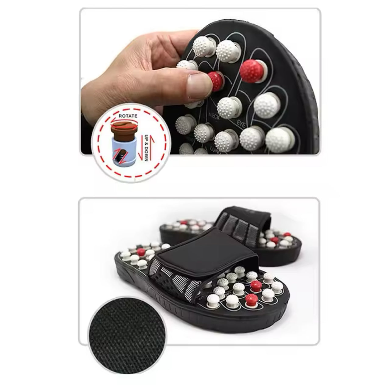 Textured Acupressure Massage Slippers – Multiple Sizes & Colours