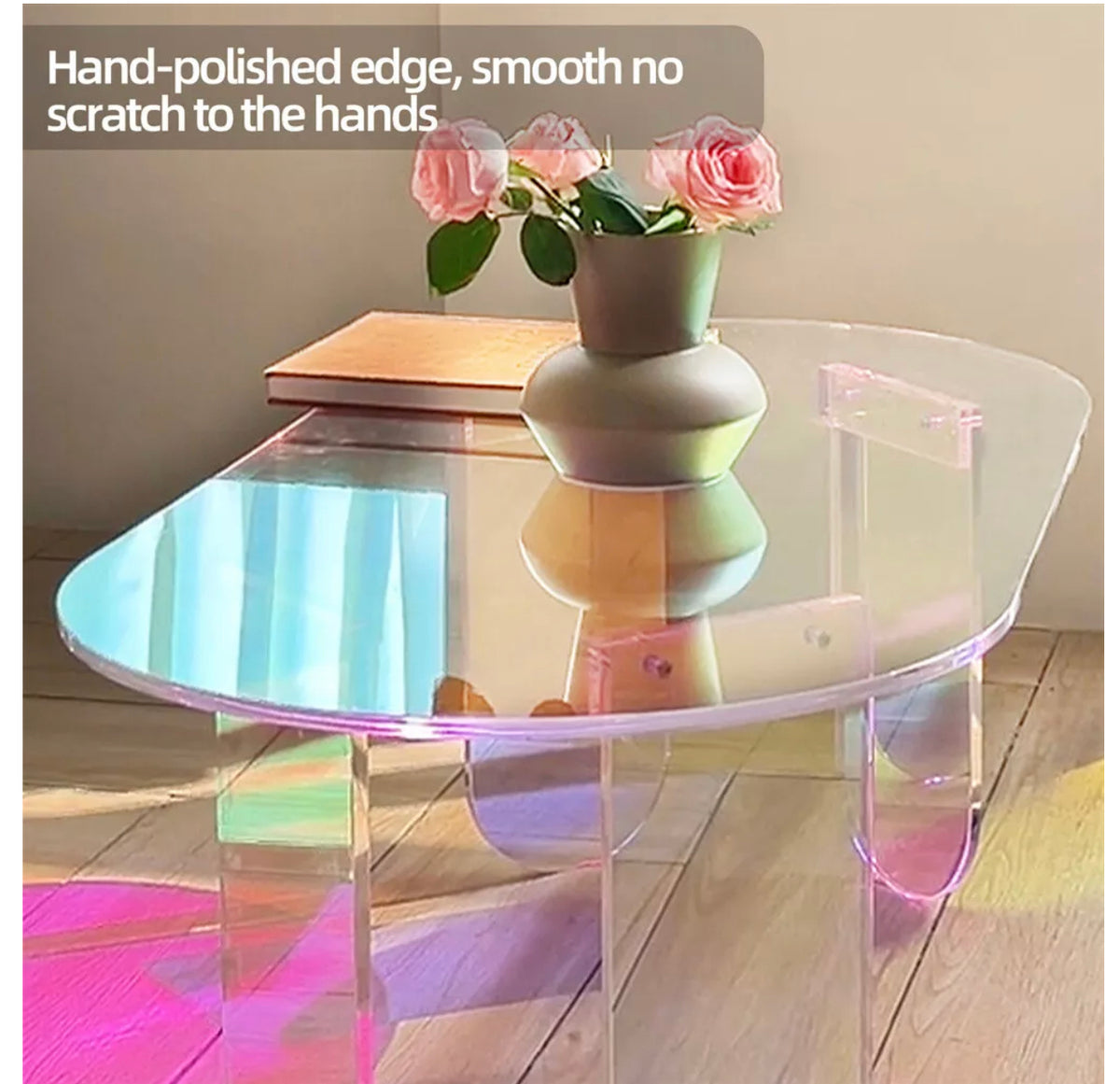 Iridescent Acrylic Oval Coffee Table