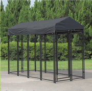 Painted-Iron Dog Kennel Run with 210D Oxford Cover – 3 Sizes