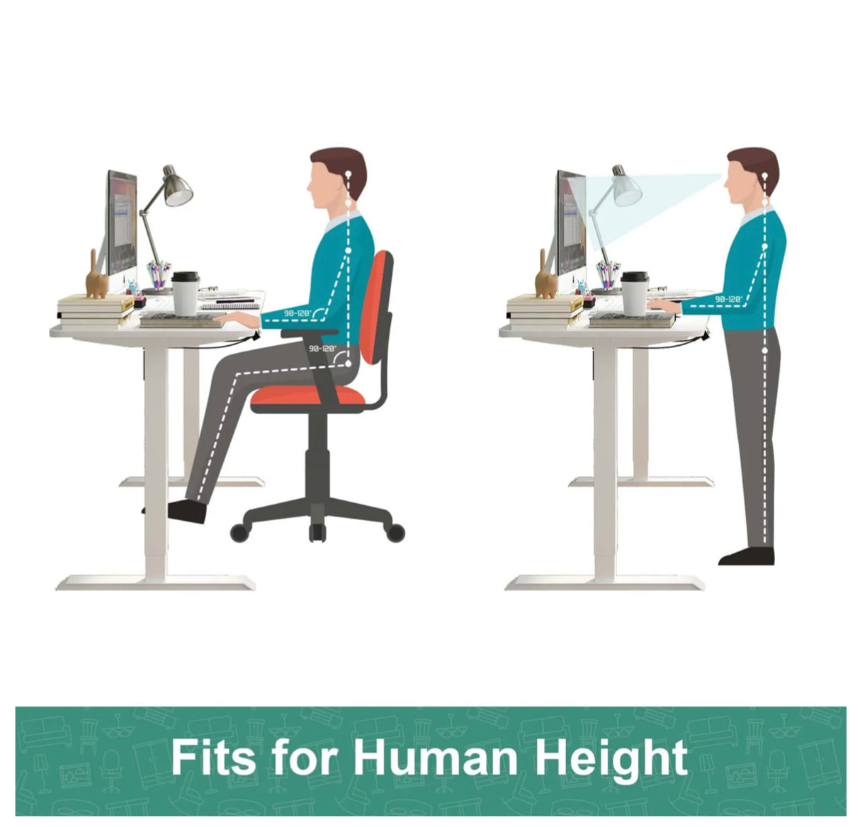 Standing Desk Electric Adjustable Height Sit Stand Workstation 120cm