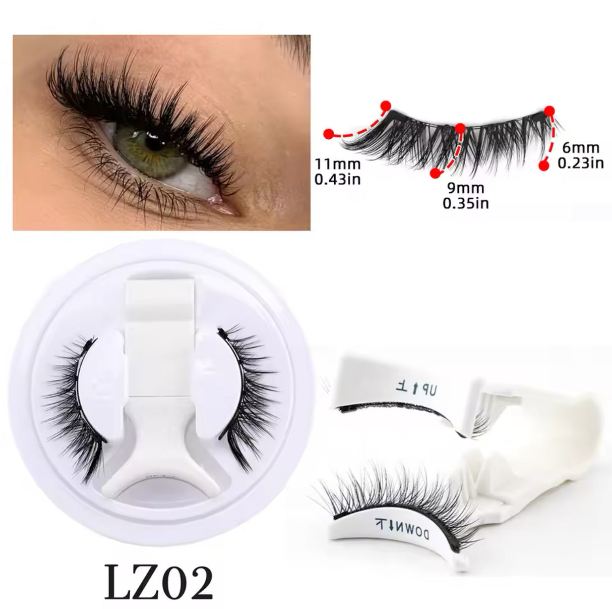 Handmade 3D Magnetic Eyelashes Set Reusable Natural Long Fake Eyelash Makeup Kit with Tweezers Tool