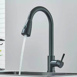 WELS Kitchen Mixer Tap Black 360° Pull Out 2-Mode Spray Laundry Sink Faucet