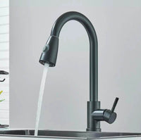 Black 2-Mode Pull-Out Kitchen Mixer Tap – 360° Swivel