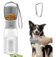 3-in-1 20oz Portable Dog Water Bottle – Grey