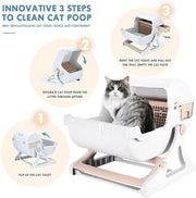 Semi-Automatic Cat Litter Box with Drawer – 48.5 × 25.5 × 55 cm