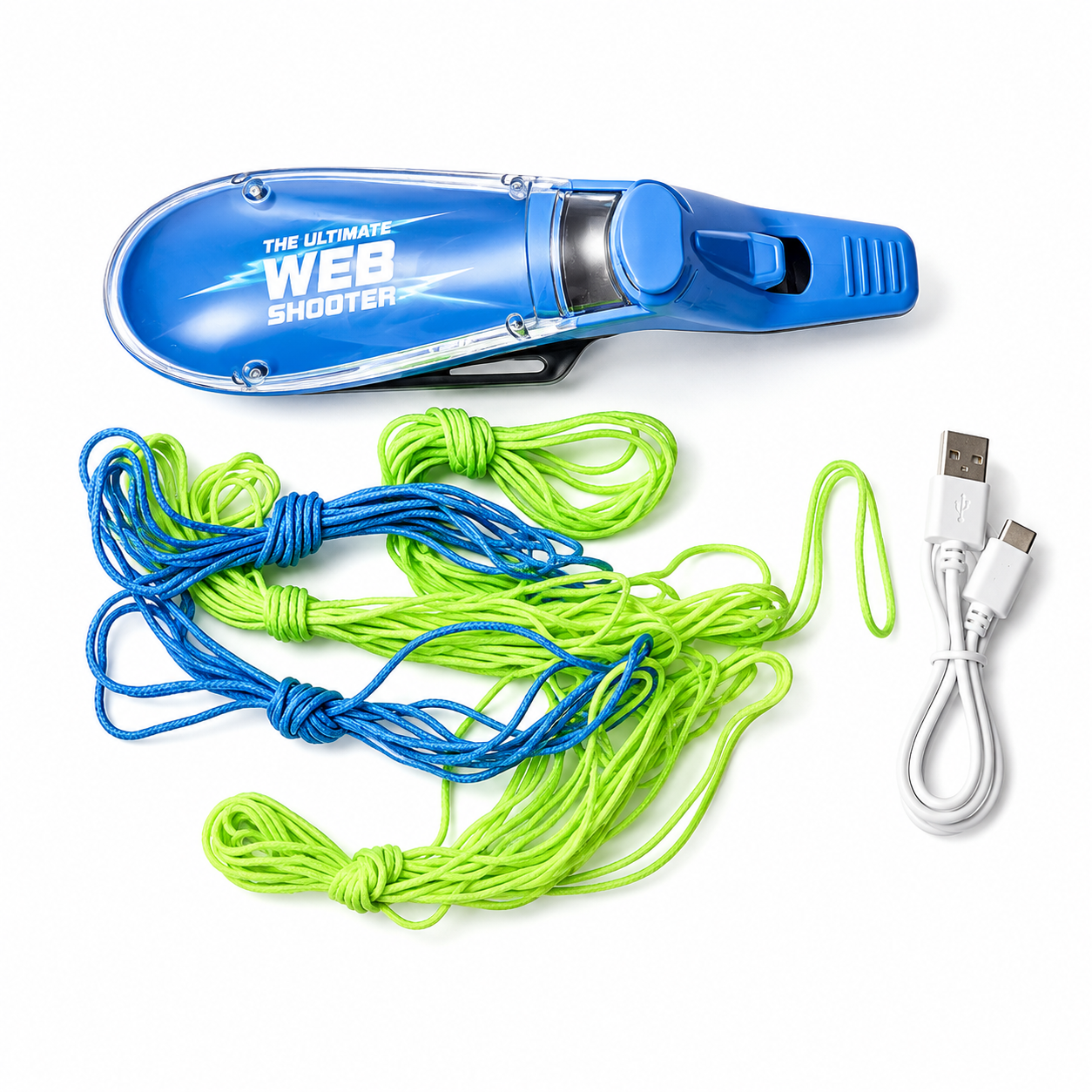Web Shooter - Rope Launcher Wristband Toy,  Automatic Recoil Flying String Shooter with Night Glow
