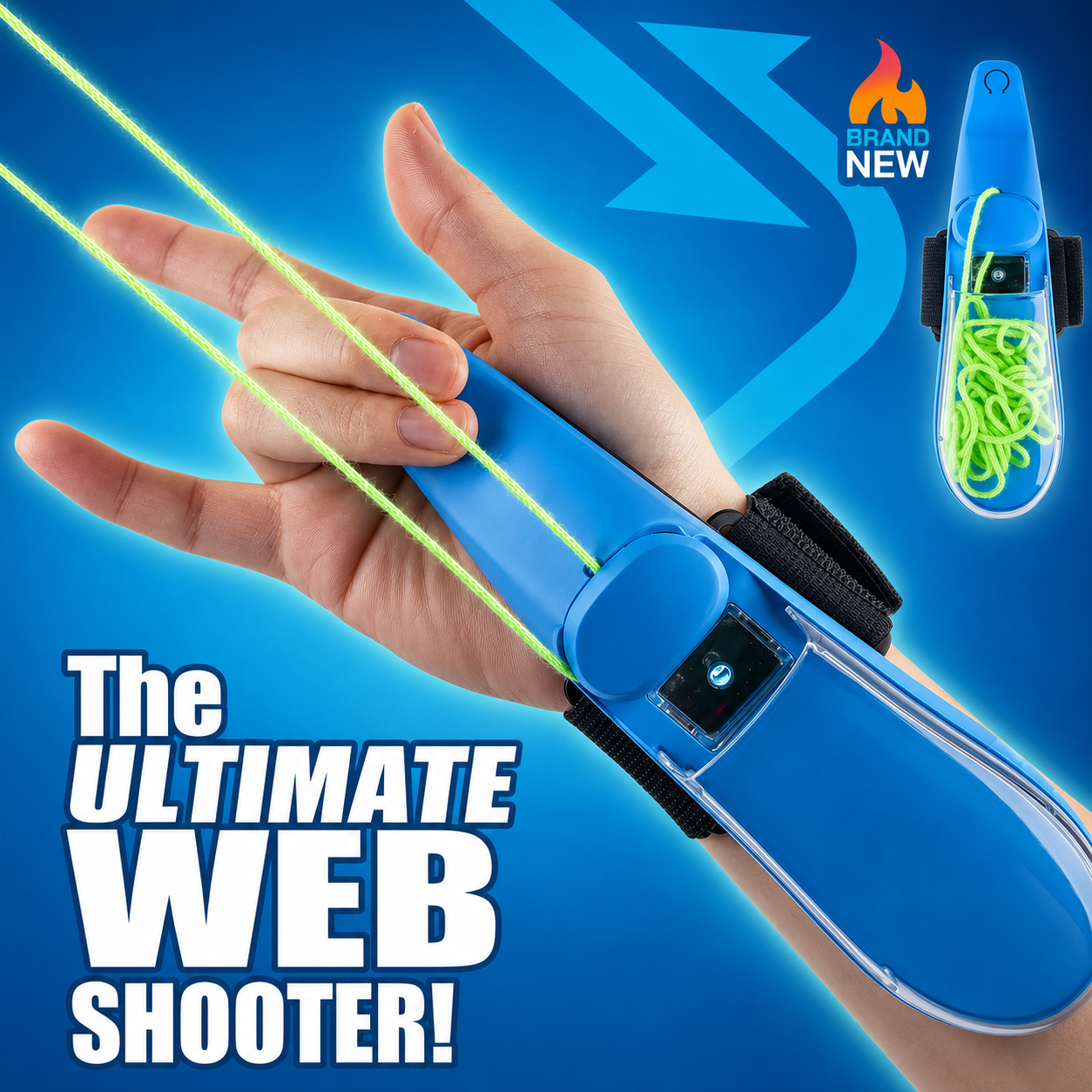 Web Shooter - Rope Launcher Wristband Toy,  Automatic Recoil Flying String Shooter with Night Glow
