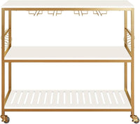3-Tier Mobile Bar Cart with Glass Holder