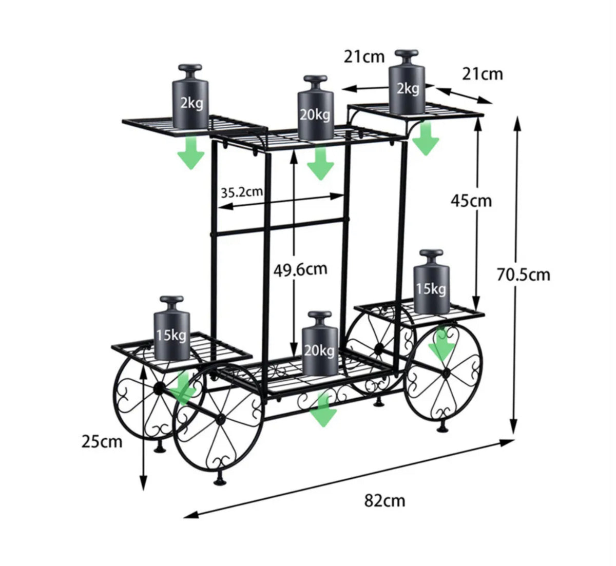 6-Tier Parisian-Style Metal Plant Stand – Black