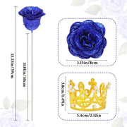 DIY Glitter Rose Bouquet Kit – 24 Artificial Roses