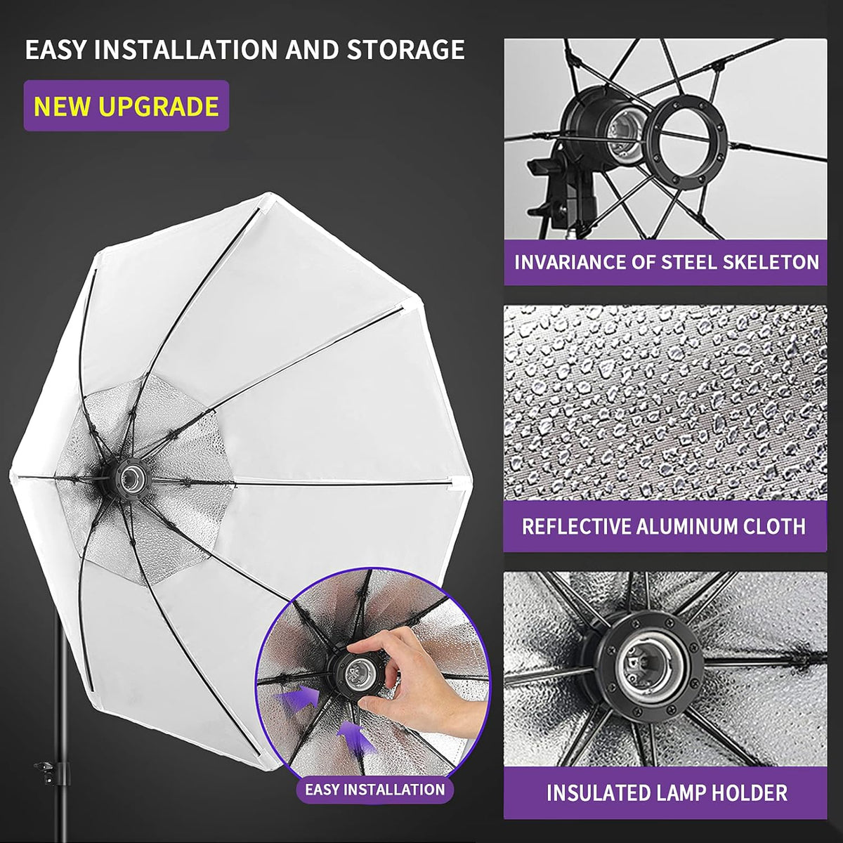Softbox Lighting Kit Professional 2x85W Photography Video Studio Lighting Kit+Adjustable 2x2m Photography Backdrop Stand Kit with 4X 1.6x3m Backdrop Screen Background,4 Clamps and Carry Bag