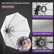 Softbox Lighting Kit Professional 2x85W Photography Video Studio Lighting Kit+Adjustable 2x2m Photography Backdrop Stand Kit with 4X 1.6x3m Backdrop Screen Background,4 Clamps and Carry Bag