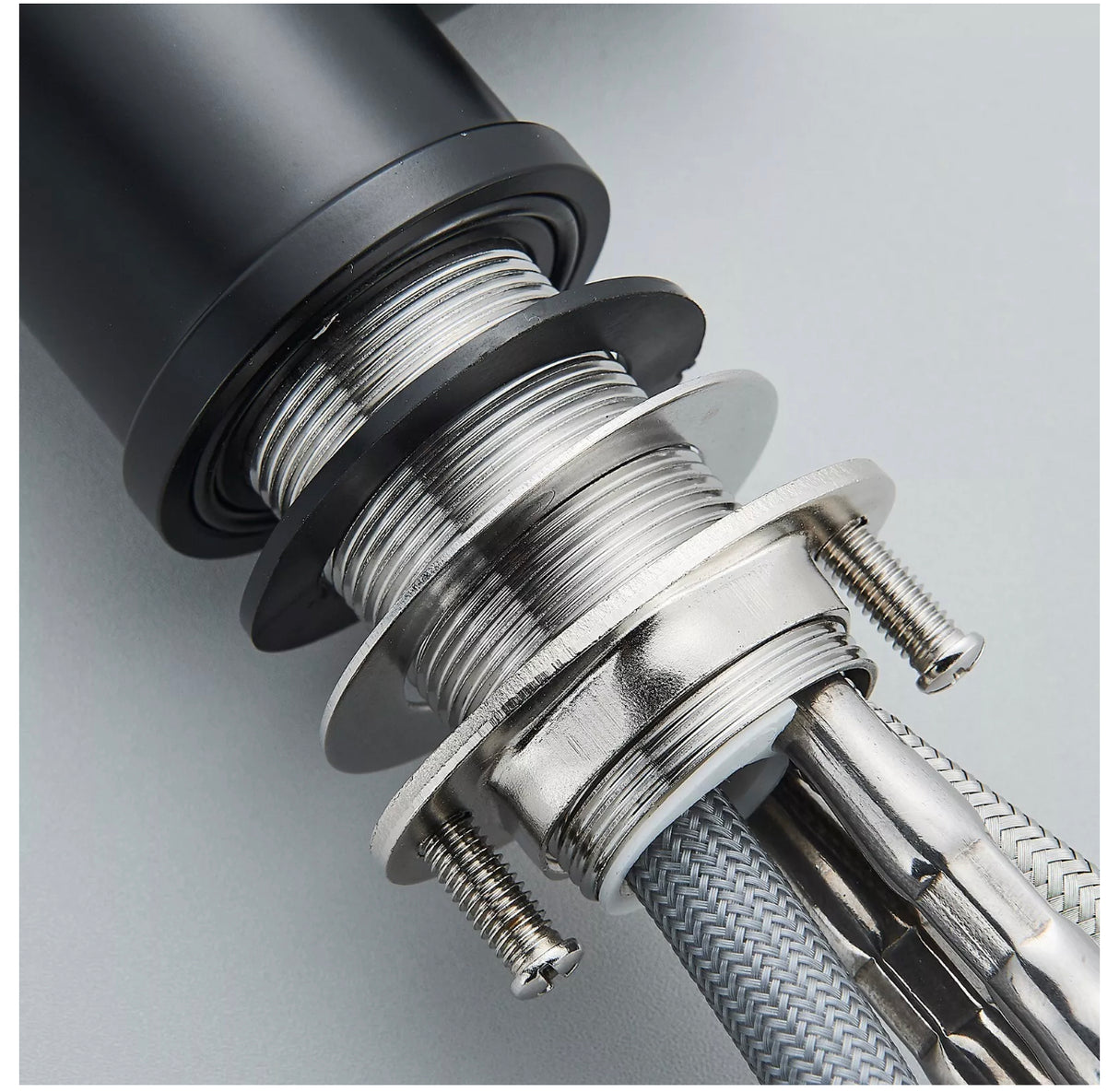 Solid Brass WELS Kitchen Mixer Tap Sink Pull-Out Faucet 360° Swivel Spout Black