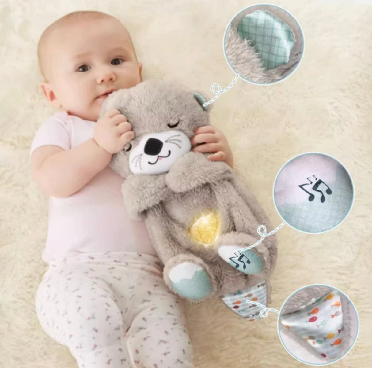 Breathing Bear™ Breathing Baby Bear, Sleep and Playmate, Bear Musical Stuffed Plush Toy with Light & Sound (Buy 2 Get 1 FREE-Add 3 items to cart)