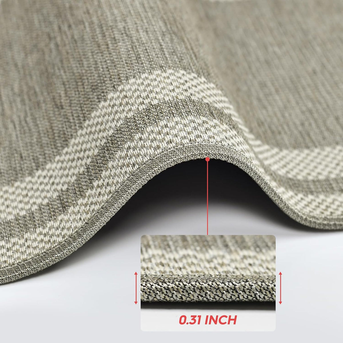 2-Piece Beige-Grey Absorbent Kitchen Rug Set – 43 × 73 & 43 × 118 cm