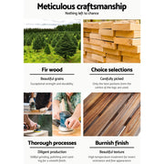 111 cm 2-Seat Fir-Wood Garden Bench with Wagon-Wheel Arms