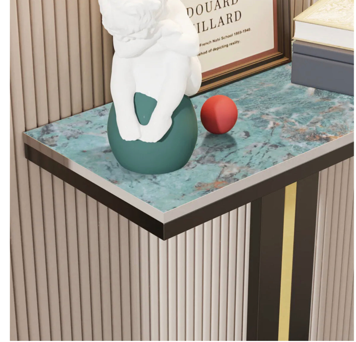 Emerald-Green Marble Console Table
