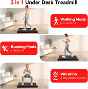 3 in 1 Walking Vibration Pad, Under Desk Treadmill with APP, Portable Treadmills for Home, Walking Pad Treadmill with Remote Control