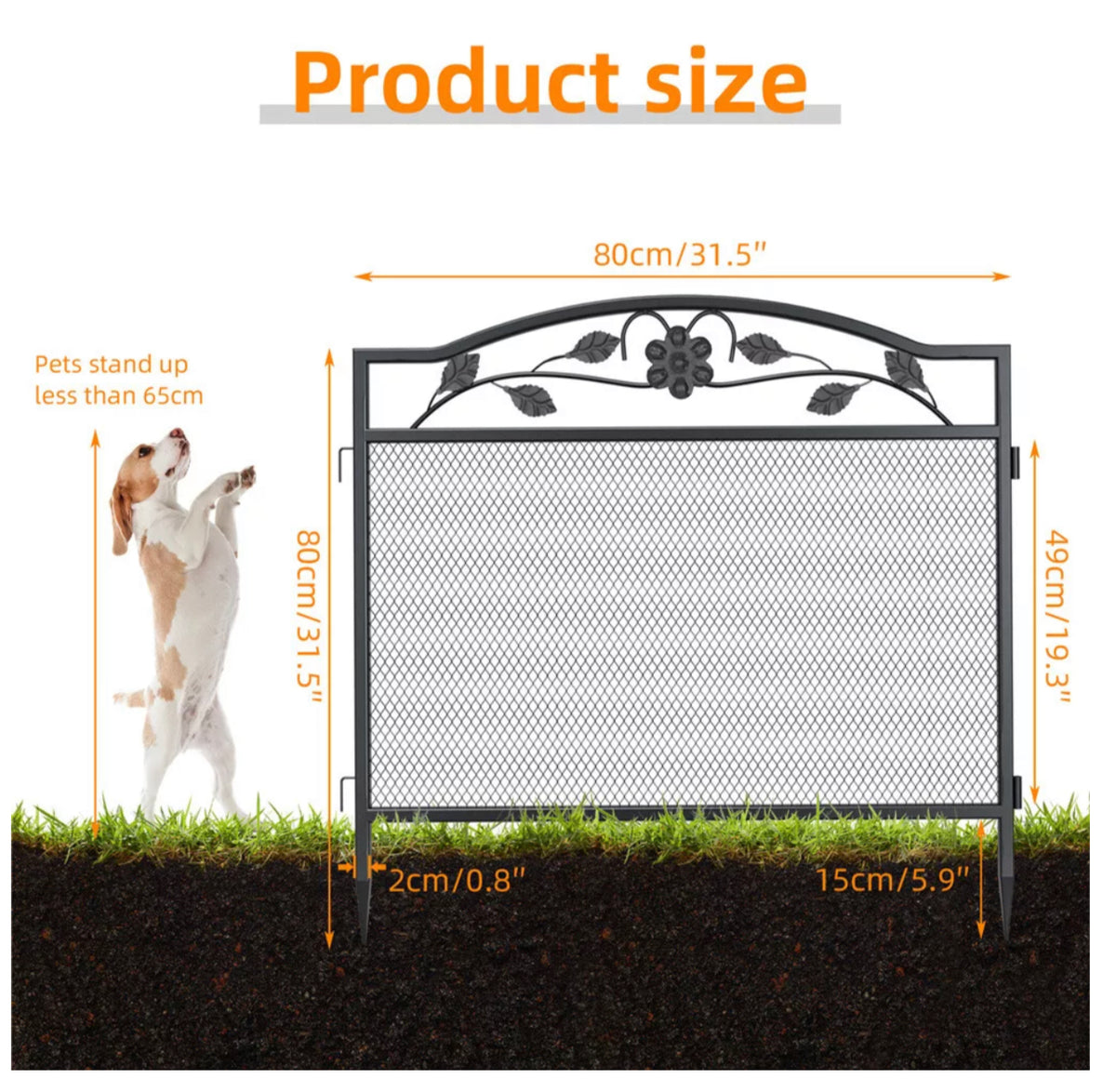 5-Panel Expandable Metal Garden Fence & Pet Barrier