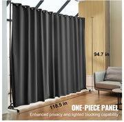 301 × 240 cm Rolling Curtain Room Divider – 2 In-Stock Colours