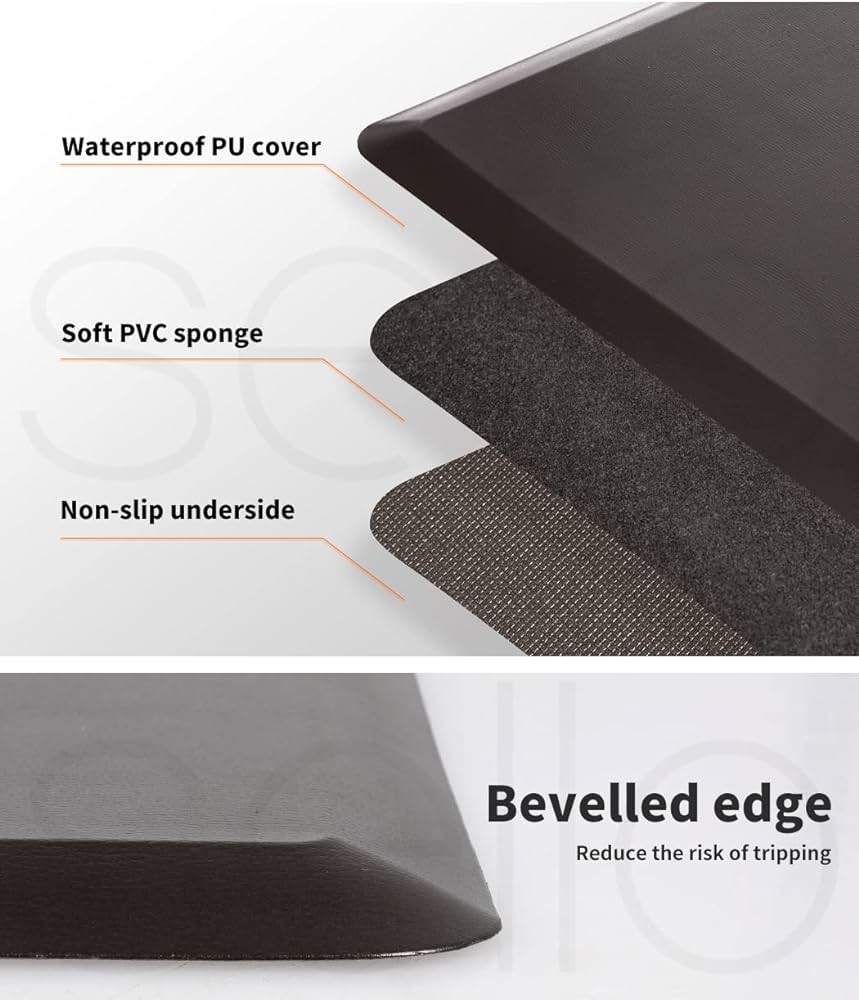 Brown 51 × 99 cm Waterproof Standing Desk Mat