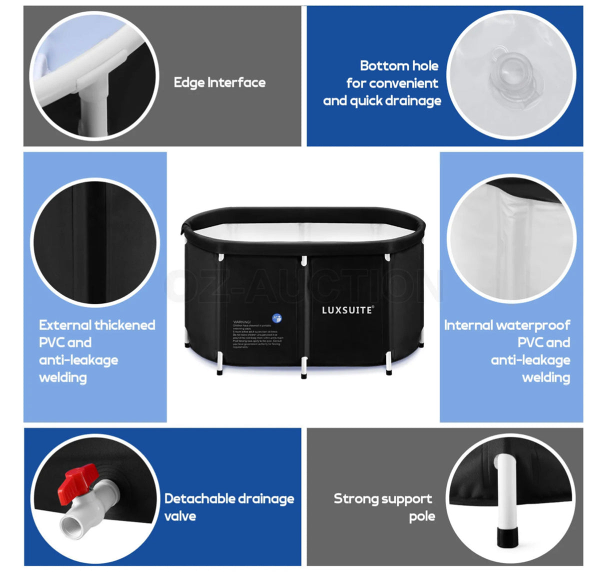 300 L Foldable Adult Soaking & Ice Bath Tub