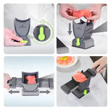 All Miniature Manual Stainless Steel Fresh Meat Cutter Chopper for Meat Slicing Strips Dices for Home Kitchen