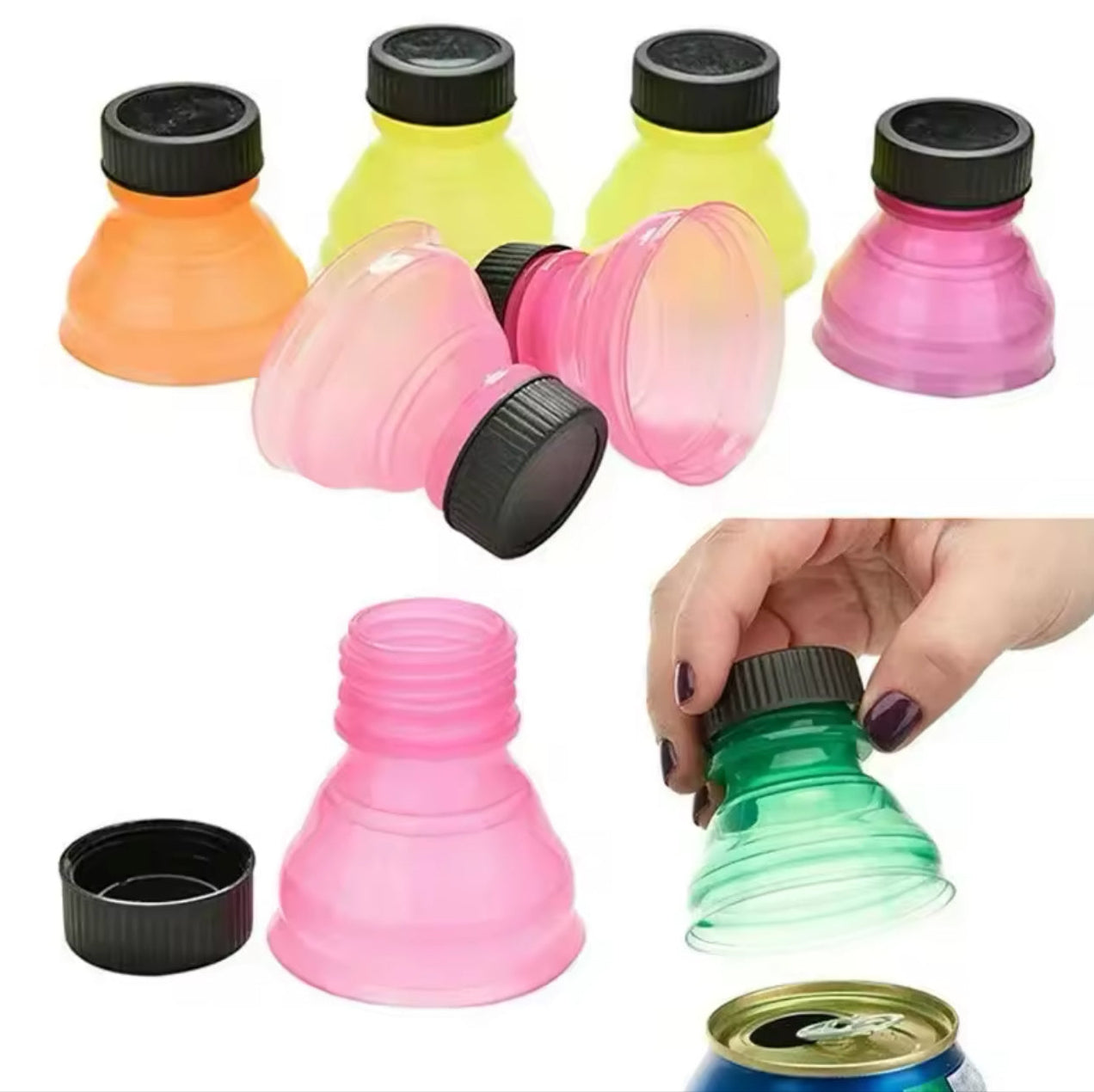 Reusable Snap-On Beverage-Can Covers – 3 Pack