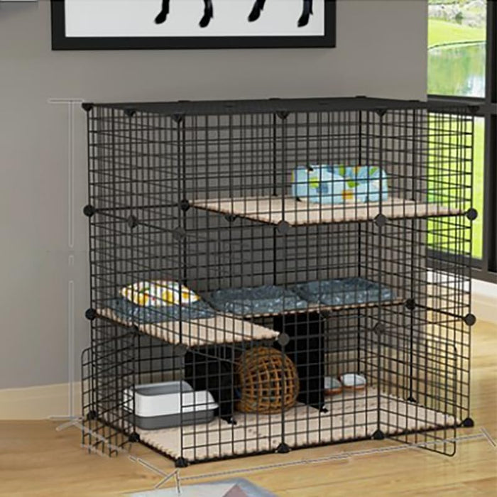 111 × 109 × 75 cm Modular Wire Cat Enclosure with Ladder