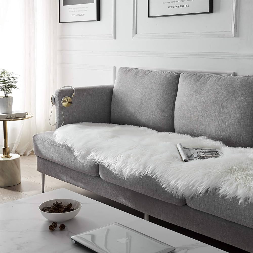 60 × 180 cm Pink Faux-Sheepskin Fur Runner