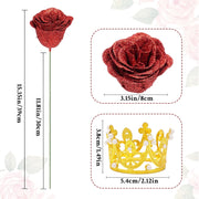 DIY Glitter Rose Bouquet Kit – 24 Artificial Roses