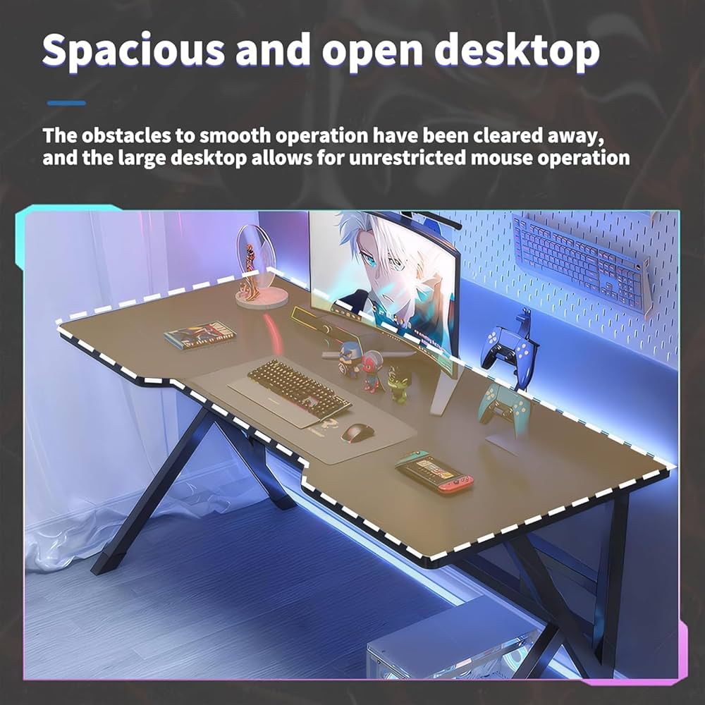 100 cm Black K-Shaped Gaming & Office Desk