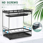 43 cm 2-Tier Dish Rack with 2 Drip Trays