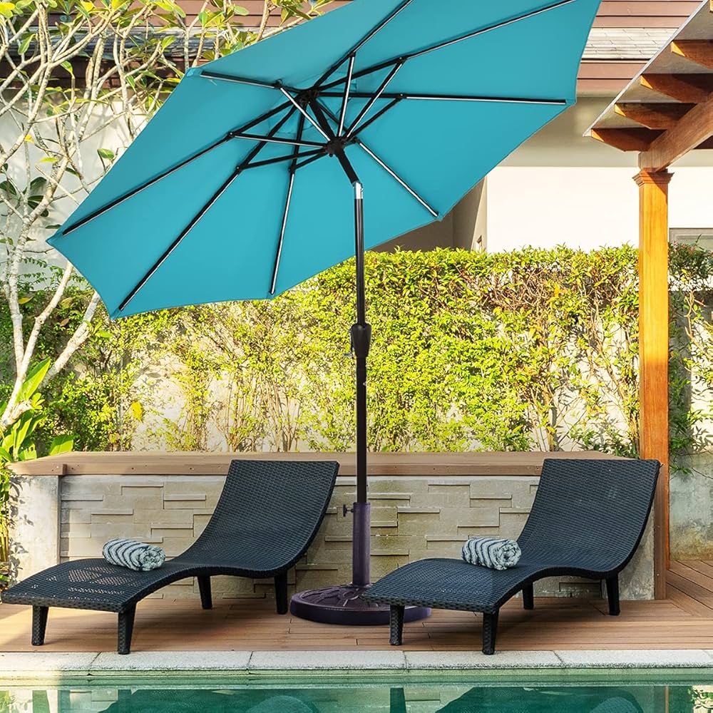 Round Resin Patio Umbrella Base for 38–48 mm Poles